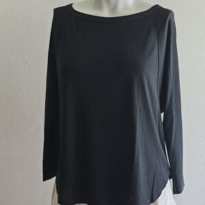 EUC AMERICAN EAGLE OUTFITTERS BLACK BOAT NECK LOOSE FIT SOFT T-SHIRT S